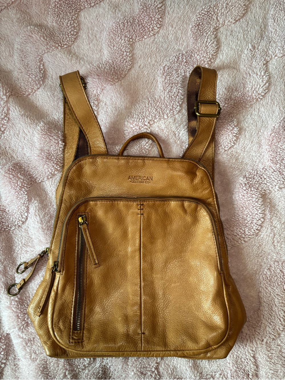 American Leather Co Tan Leather Backpack